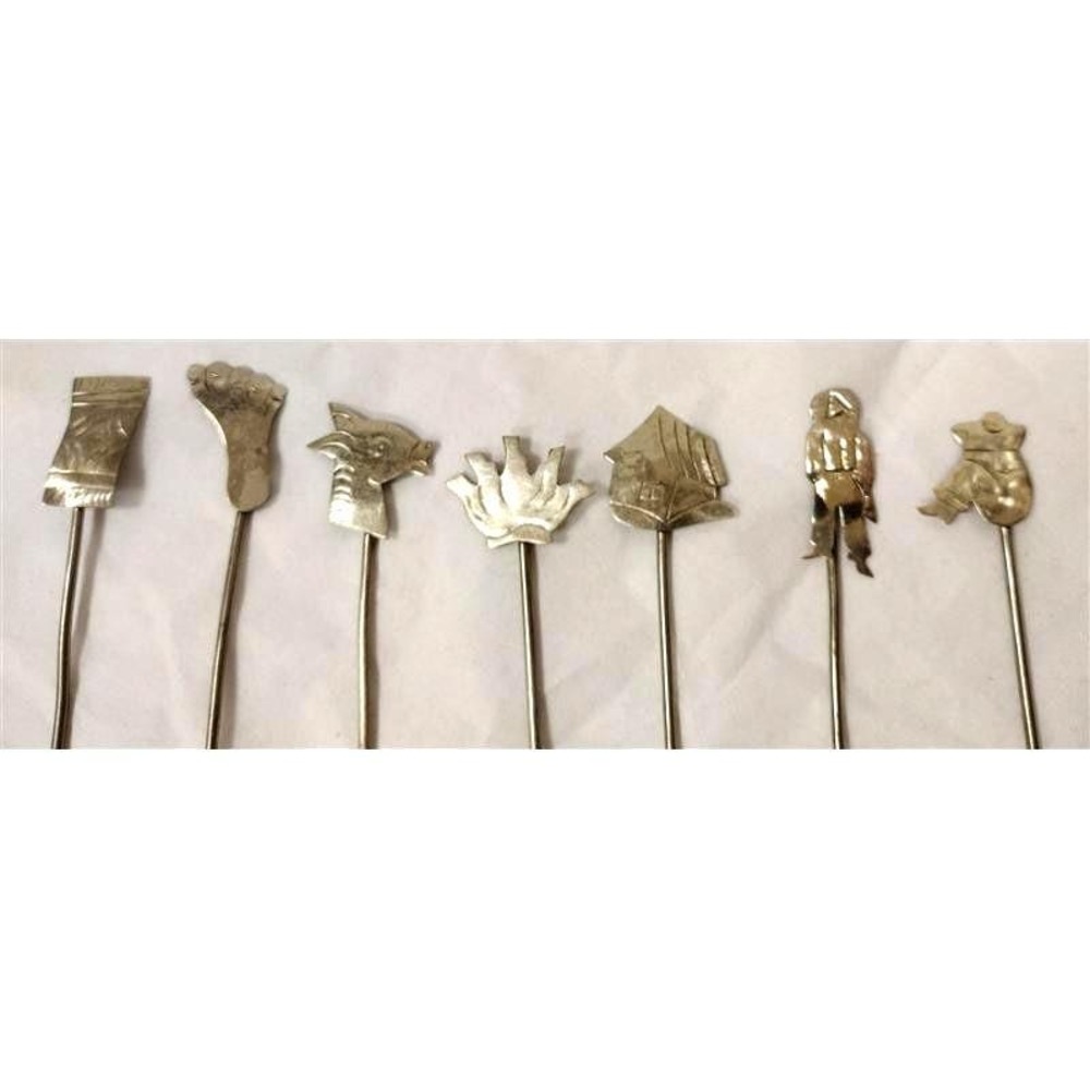 14 Vintage TAXCO Cocktail Western Themed Silver Hors D'oeuvre Forks